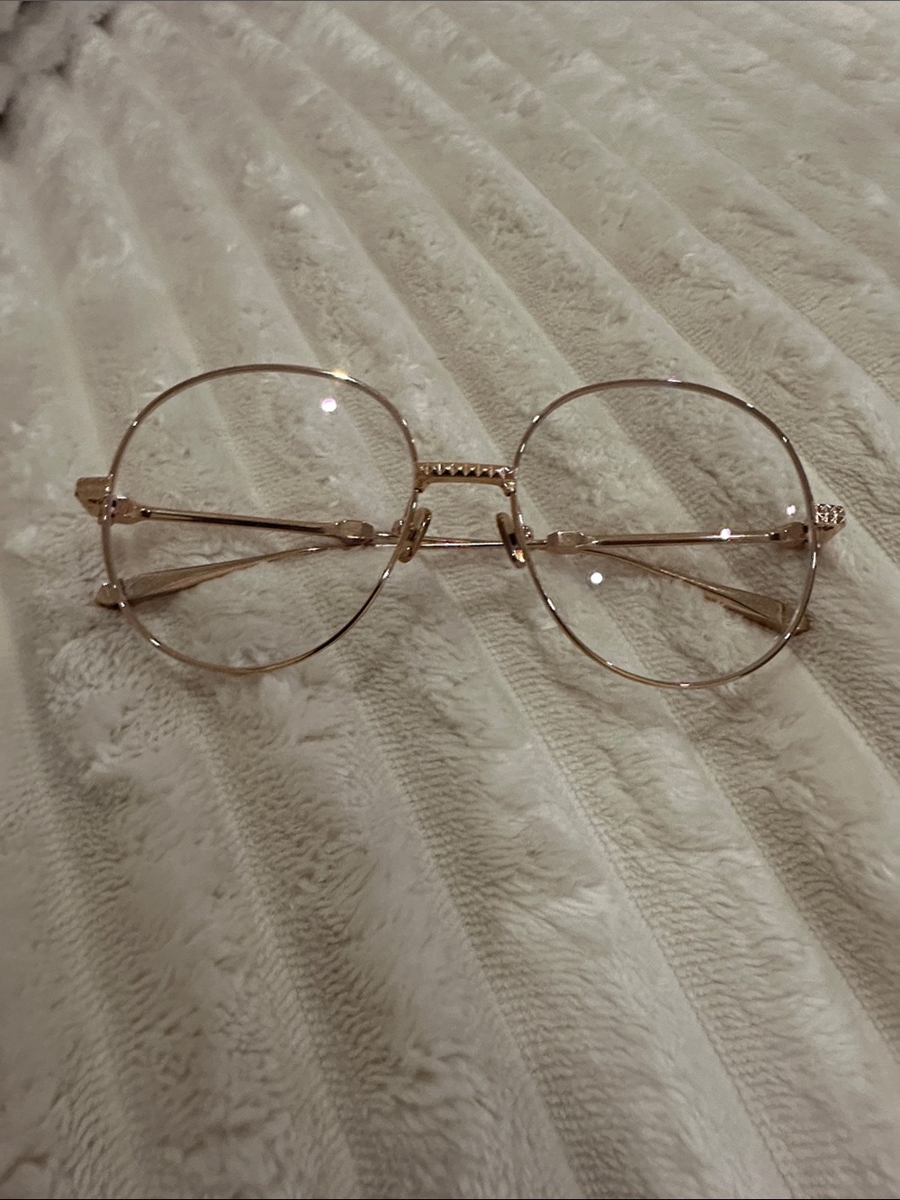 Valentino Round Gold Metal Frame Glasses; NWOT - Picture 3 of 10